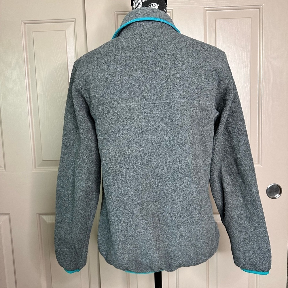 Patagonia Synchilla Snap-T Pullover Womens XS Grey Turquoise Good Fleece Jacket - Picture 2 of 10